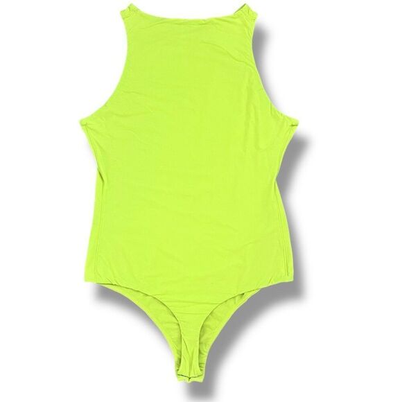 SKIMS Fits Everybody High Neck Bodysuit Color NEON LIME Size Large - Picture 4 of 4